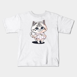 Tutu wearing kitten Kids T-Shirt